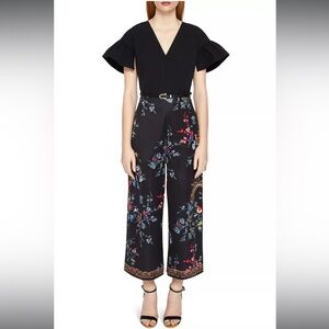 EUC Ted Baker Memsi Opulent Fauna Jumpsuit, size 0, no belt